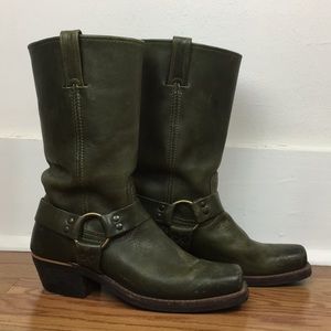 Unique Green Frye Harness Boots- size 9